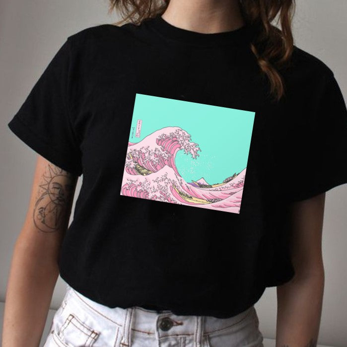 The Great Wave off Kanagawa T-Shirt - BlacK / S