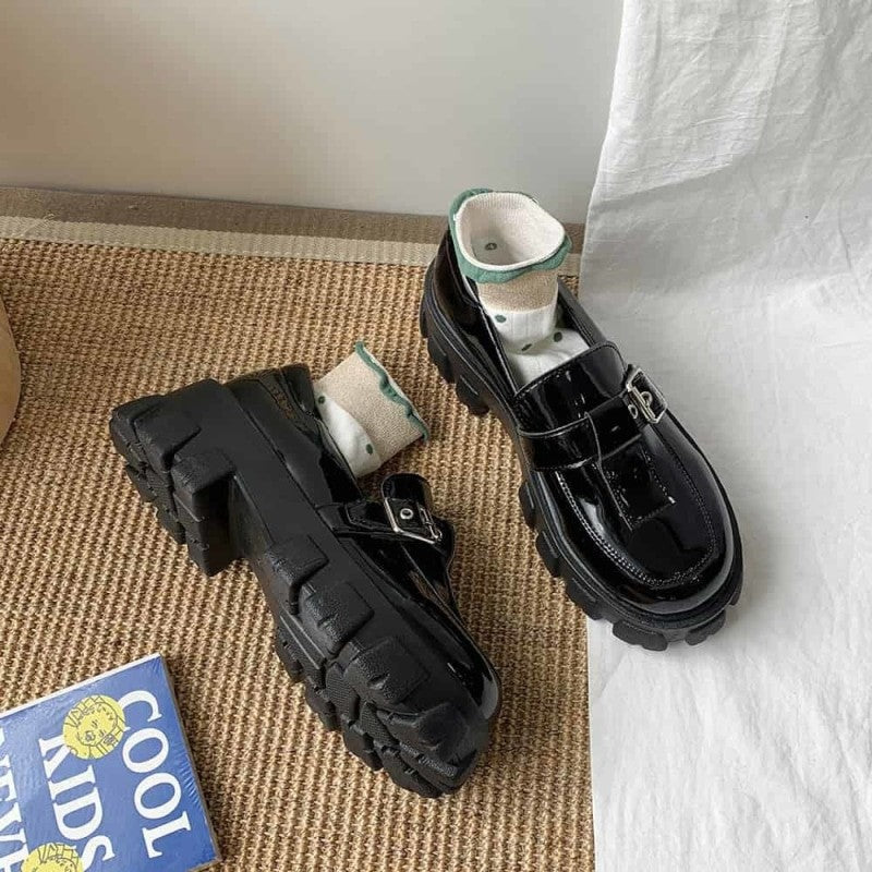 Retro Black PU Leather Boots - Bright light / 36 - boots