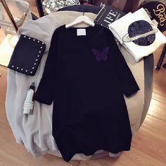 Purple Butterfly Oversize T-shirt - Black / 2XL - T-Shirt