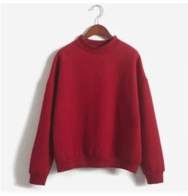 Pastel Color Simple Casual Sweatshirt - Red / M - SWEATSHIRT