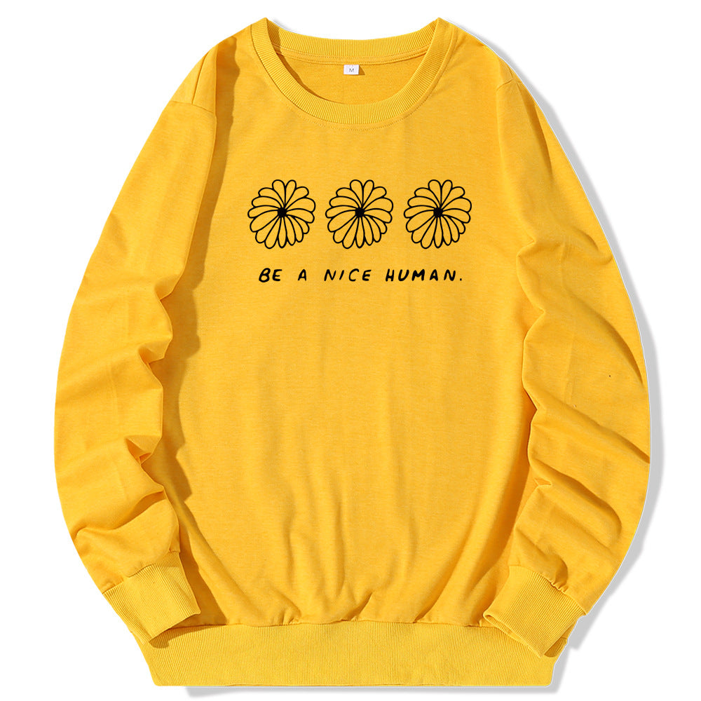 Be A Nice Human Vegan Sweatshirt - 01 Yellow / L -