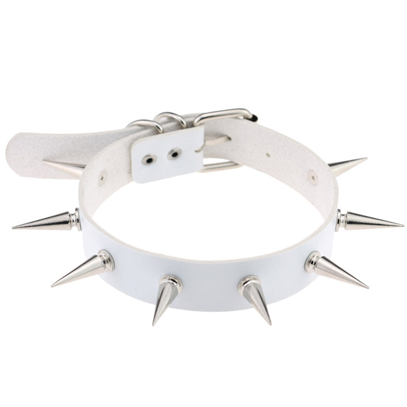 Punk Gothic Leather Spike Collar