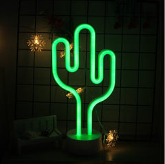 Cactus Led Modeling Neon Lamp - Battery - Decoration