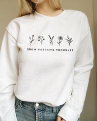 Grow Positive Vegan Sweatshirt - White / XXL - SWEATSHIRT