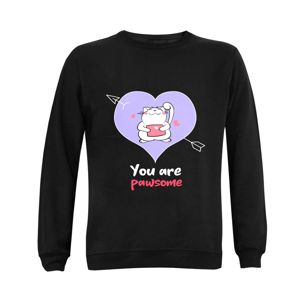 You are Pawsome Cat Lovers Sweatshirt - XS / Black -