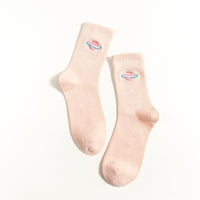 Thumbnail for Full Moon and Saturn Socks - Pink / One Size