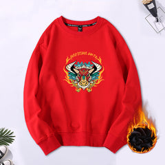 Lucky Bull Auspicious Omen Sweatshirt - Red / L - SWEATSHIRT