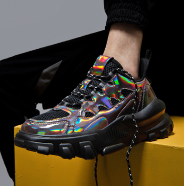 Psychedelic Realm PU Vegan Shoes - Black / 44