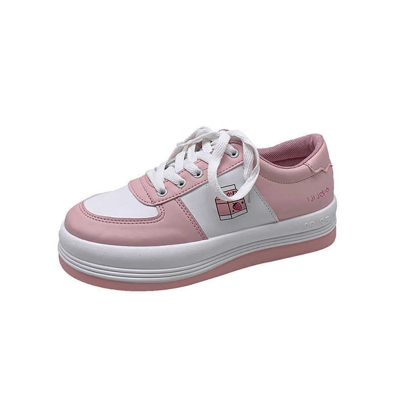 Aesthetic Milk Sneakers Vegan Leather - Pink / 35 - Shoes