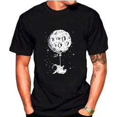 Astronaut Balloon Moon T-Shirt - Black / S