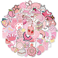 Thumbnail for Pink Girl Kawaii Stickers 50 Stickers Waterproof - UrbanWearOutsiders Stickers