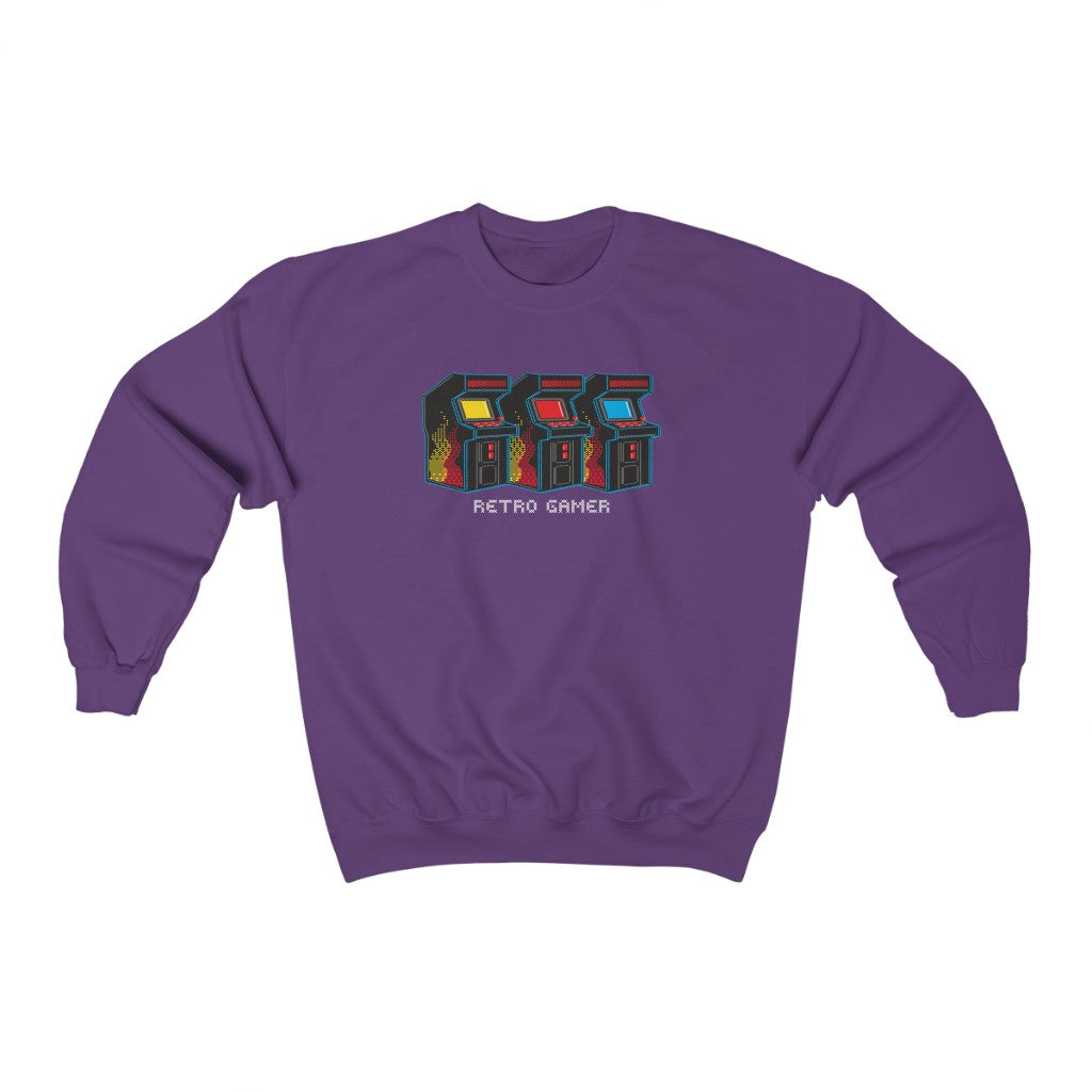 Vintage Love Retro Gamer Sweatshirt - Purple / S
