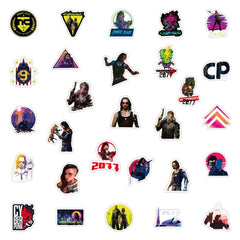 Cyberpunk City Stickers 50 pieces - 1style