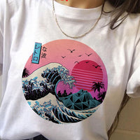 Thumbnail for The Great Wave off Kanagawa T-Shirt - Rose / S