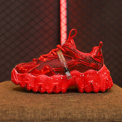 Snow Fake Laser PU Vegan Shoes - Red / 37