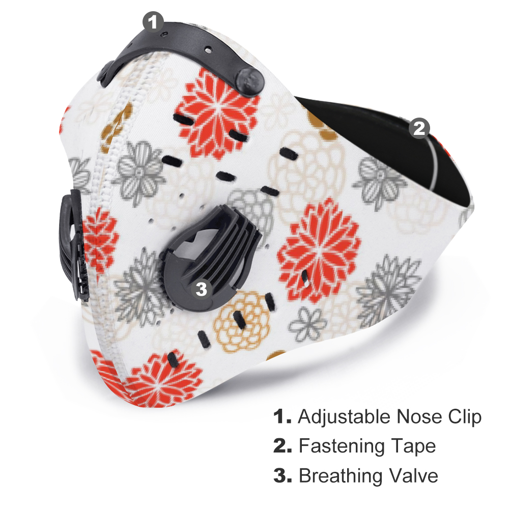 Japanese Flowers Neoprene Face Mask, Premium Breathing Face Cover - UrbanWearOutsiders Face mask