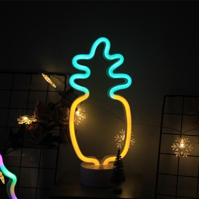 Pineapple Led Modeling Neon Lamp - Battery - Decoration