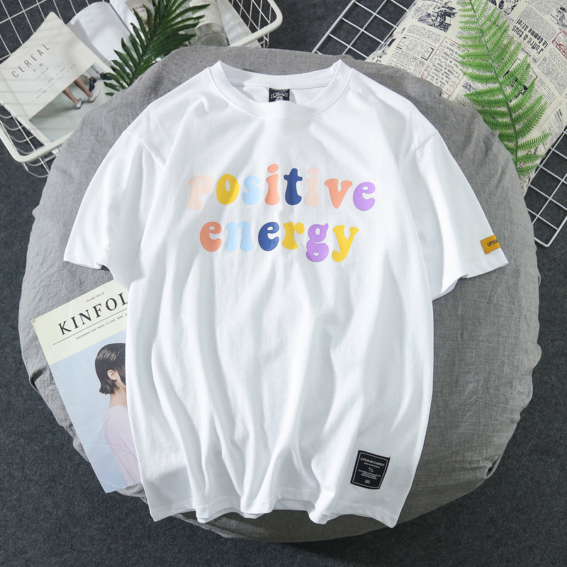 Positive Energy Short-Sleeved T-Shirt - White / XXL - Shirts