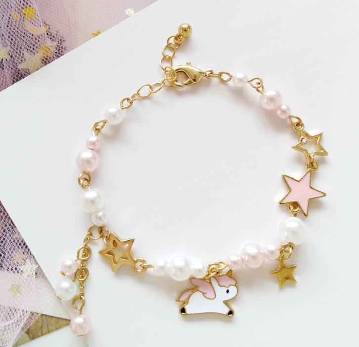 Moon And Stars Bracelet - Unicorn / Pink / One Size -