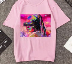 Aesthetic Round Neck Vaporwave T-Shirt - Rose / XXS