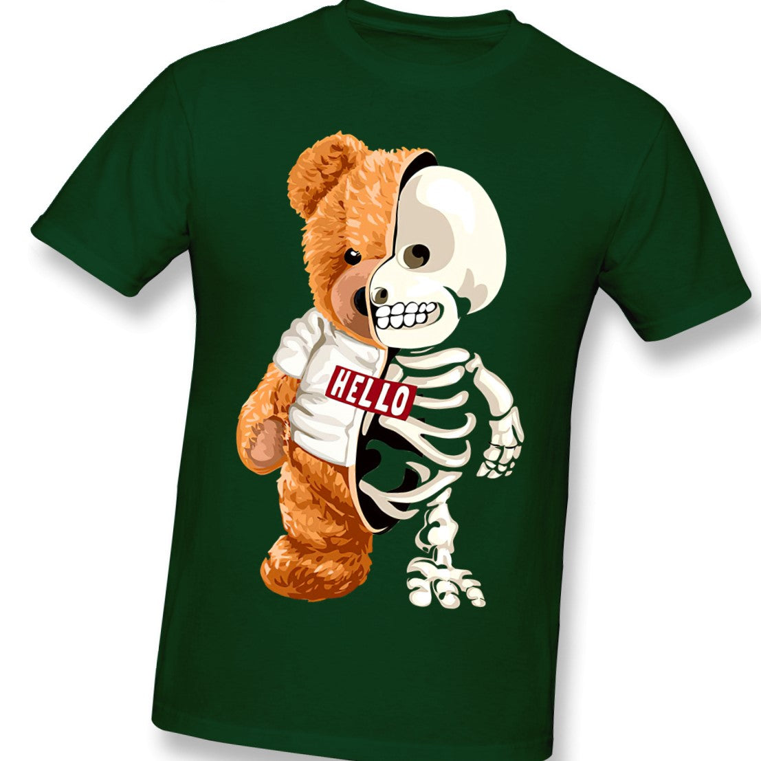 Skull Teddy Bear Skeleton T-Shirt - Turquoise / XXL -