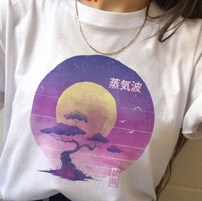The Great Wave off Kanagawa T-Shirt - Dark Violet / S