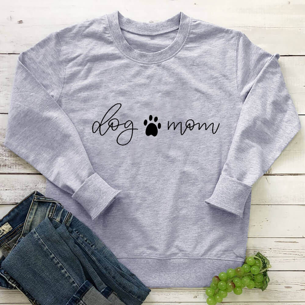 Dog Mom Vegan-friendly Sweatshirt - Grey / L - SWEATSHIRT