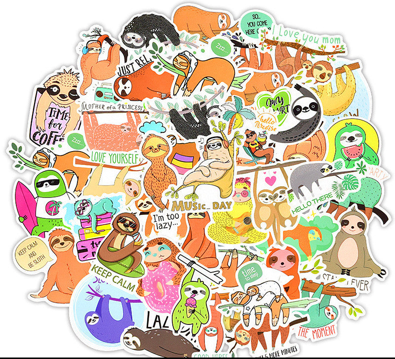 Sloth Cute 50 Stickers