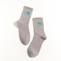 Thumbnail for Full Moon and Saturn Socks - Grey / One Size
