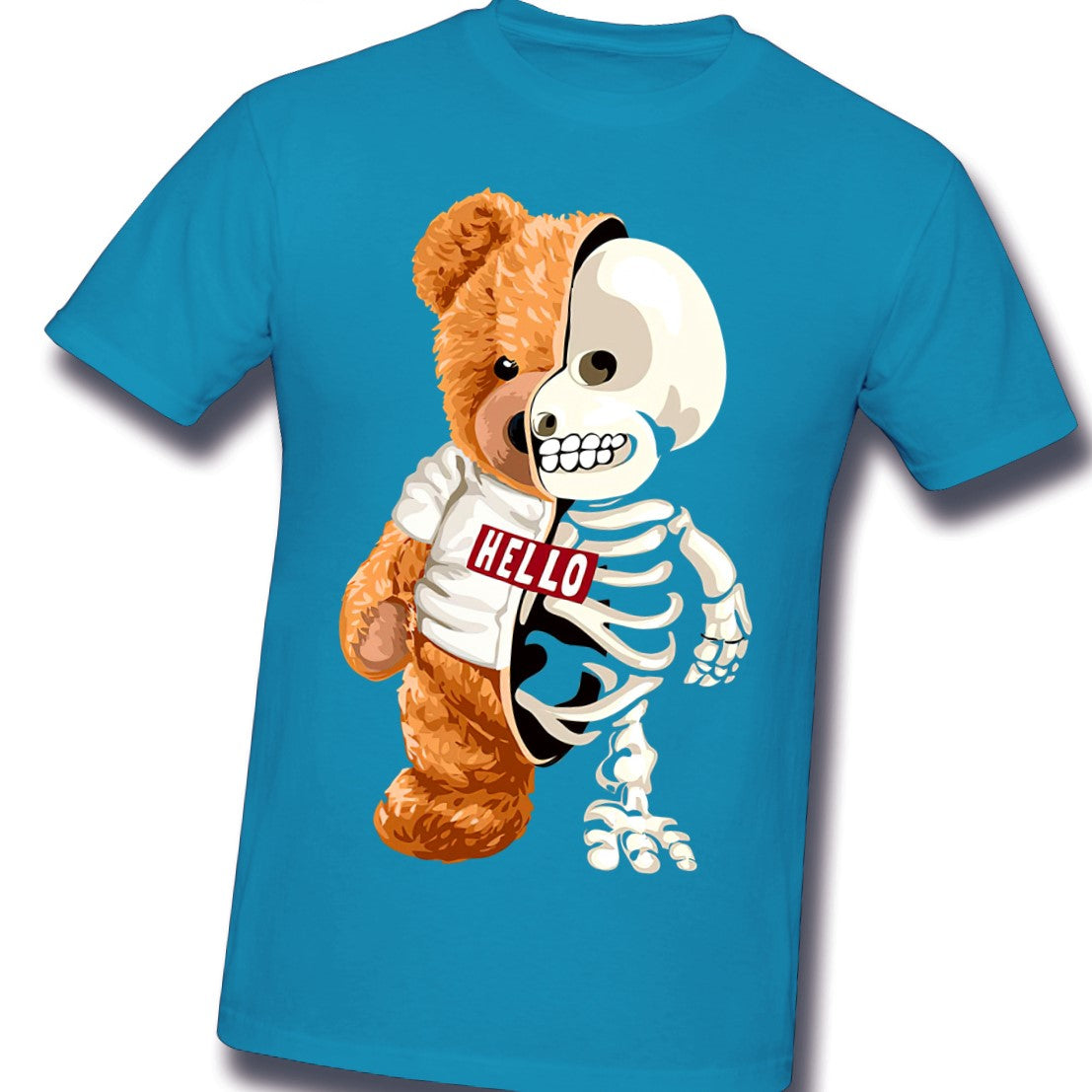 Skull Teddy Bear Skeleton T-Shirt - Royal Blue / XXL -