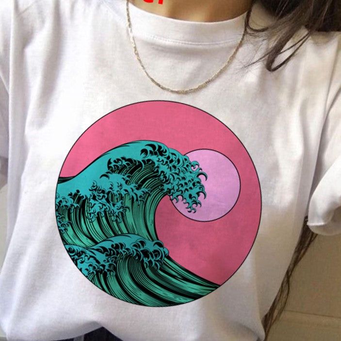 The Great Wave off Kanagawa T-Shirt - Violet / S