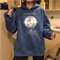 Moon The Astronut Aesthetic Hooded - Blue / XL - Hoodies