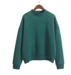 Pastel Color Simple Casual Sweatshirt - Green / M -