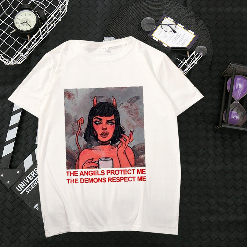 The Angels Protect Me The Demons Respect Me T-Shirt - UrbanWearOutsiders T-Shirt