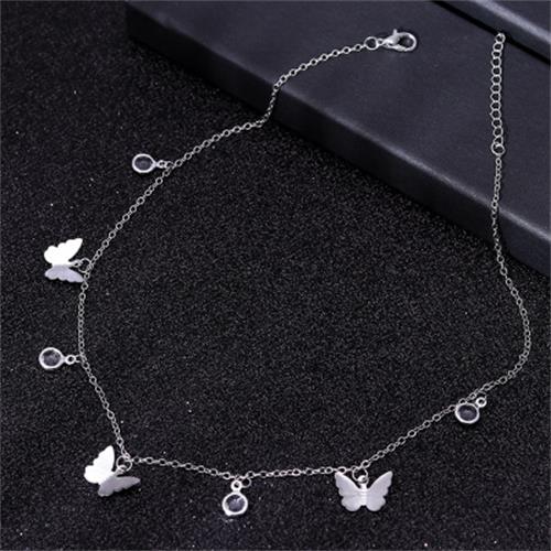 Aesthetic Metallic Butterflies Necklaces - Silver - Necklace