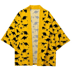 Dinosaur Cartoon Loose Kimono - Yellow / XXS - KIMONO