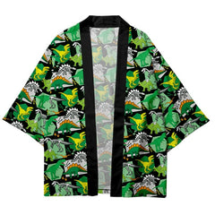 Dinosaur Cartoon Loose Kimono - Green / XXS - KIMONO