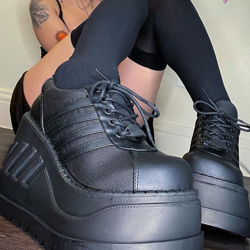 Goth Platform Fashion High Heels Sneaker - Shoes