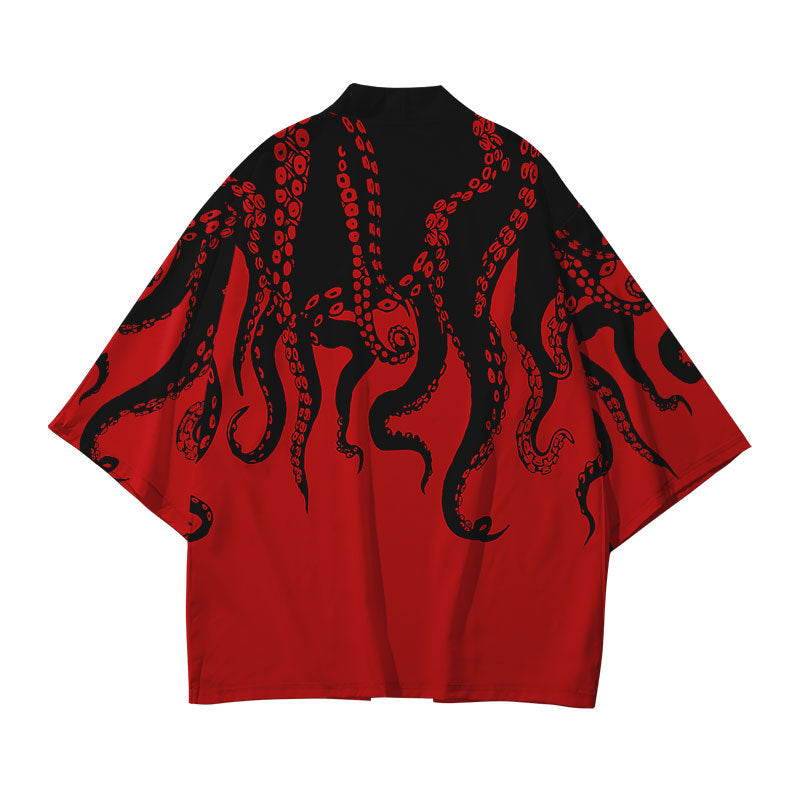Octopus Japanese Style Kimono - KIMONO