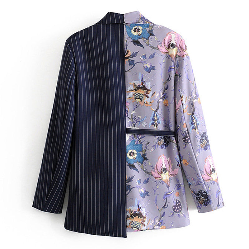 Floral Long Sleeve Blazer With Pockets