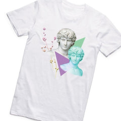 Artistic David Vaporwave T-shirt - Cyan / XS - T-Shirt