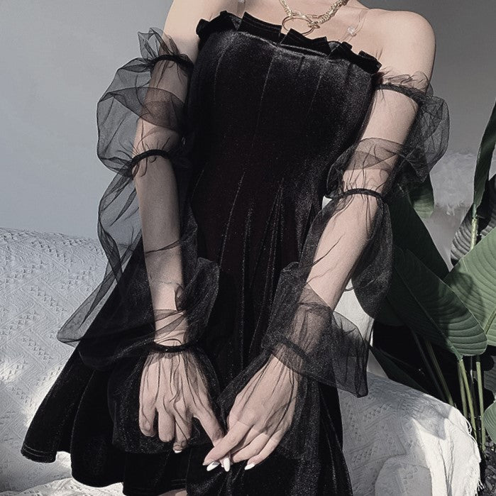 Goth Dark Mesh Vintage Gothic Dresses