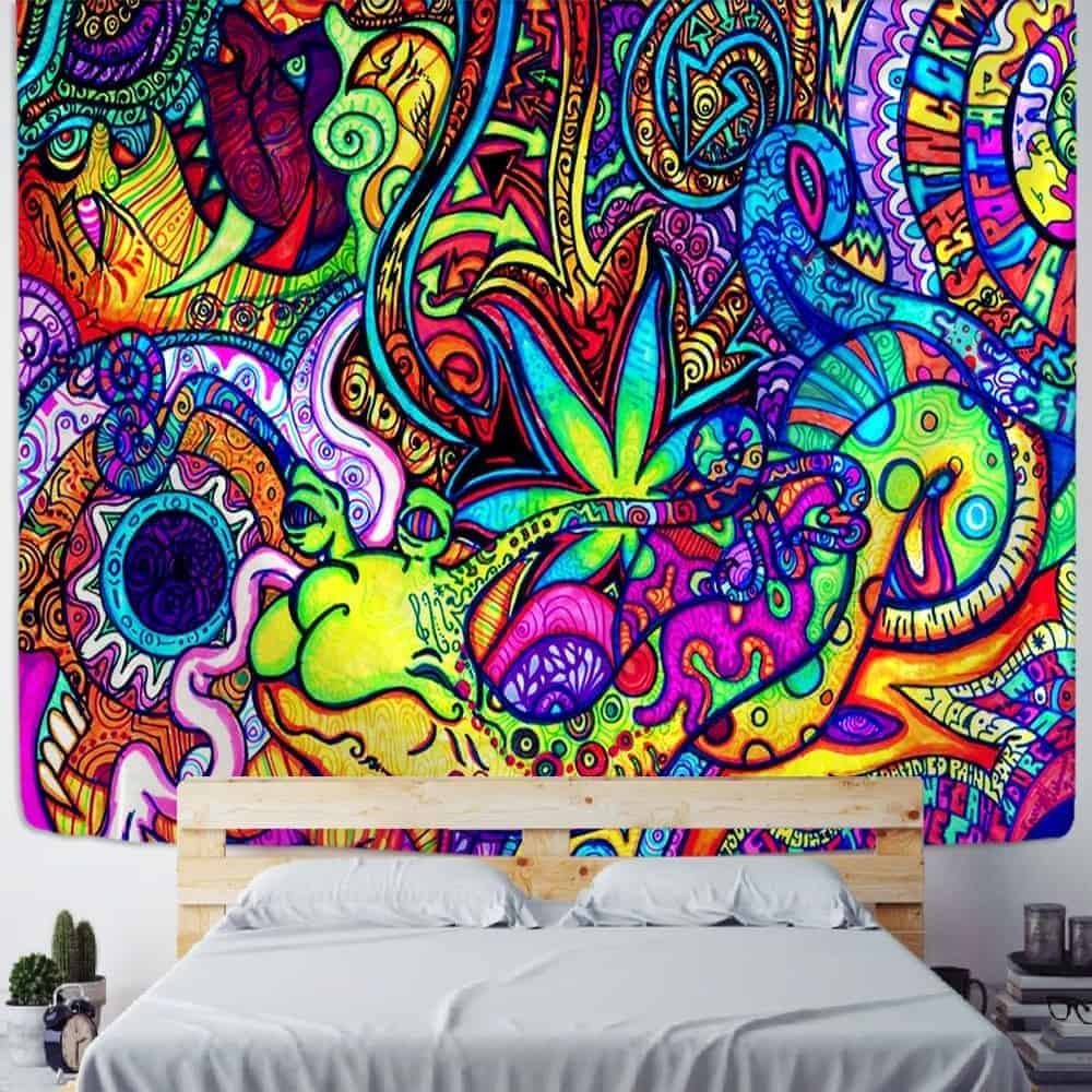 Indian Mandala Psychedelic Mushroom Tapestry Wall
