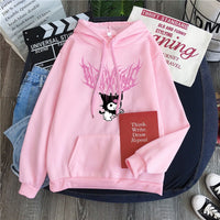 Thumbnail for Kuromi Cute Rabbit Hoodie - Pink / S - Hoodies