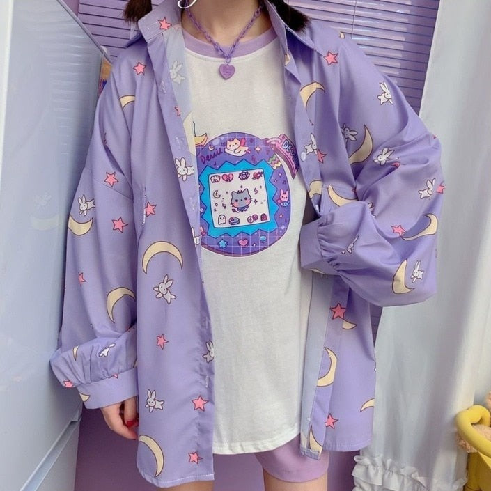 Moon Korean Style Kawaii T-Shirt - Blouse