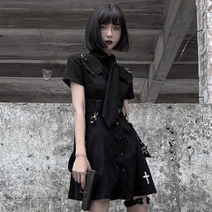 Grunge Gothic Cross Skirt Dress