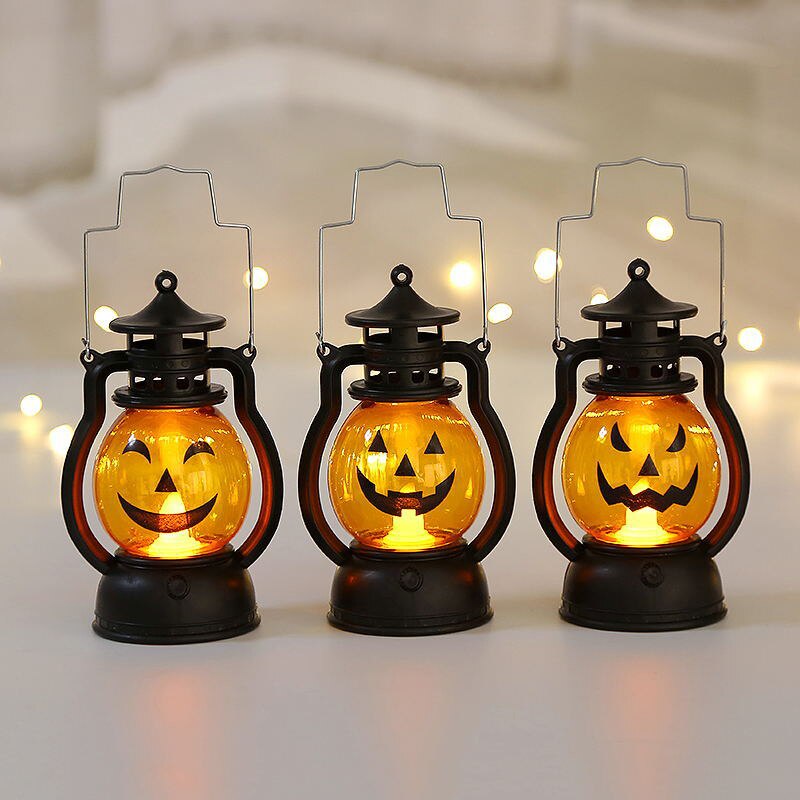 Pumpkin Skull LED Pony Lantern Halloween Decoration