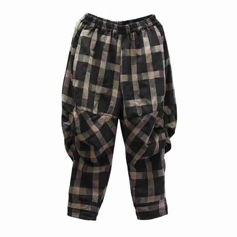 Vintage Checkered Pattern Pants