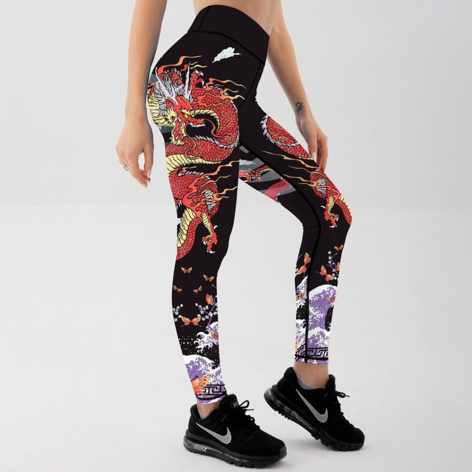 Dragon 3D High Waist Legging - Black / S - Leggings