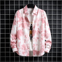 Thumbnail for Korean Print Long Sleeve Shirt - Pink-White / M - Shirts